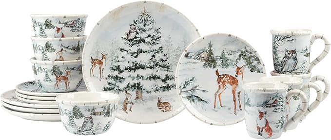 Certified International Winter Frost 16 Pc Dinnerware Set Service for 4