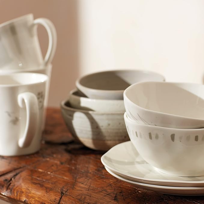 Lenox 894223 Oyster Bay 12-Piece Dinnerware Set Service For 4 White