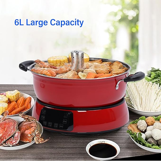 6L Rice Cooker Lifting Fast Large Capacity Electric Hot Pot Cooking Steamed Egg Pot for Steaming Rice Hot Pot