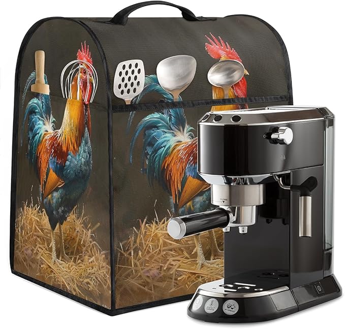 Kitchen Aid Mixer Cover Animal Rooster Autumn Stand Mixer Cover Compatible with 6-8 Quarts Stand Mixers Dust Covers with Zipper Pocket Foldable Washable Kitchen Aid Organizer Bag