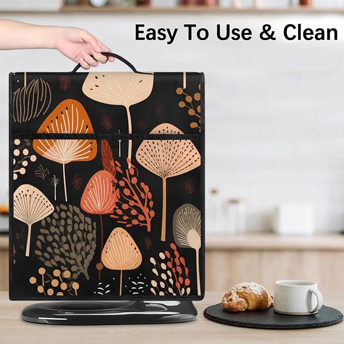 cfpolar Kitchen Aid Mixer Cover Compatible with 6-8 Quarts Abstract Geometric Leaves Stand Mixer Cover Kitchen Aid Mixers Accessories Appliance Organizer Bag Dust Covers with Zipper Pocket