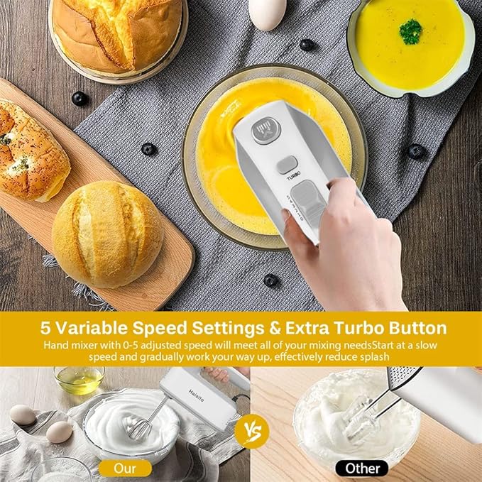 350W Electric Hand Mixer 5 Speed Food Blender Handheld Mixer Egg Beater Automatic Cream (A (A As the picture shows)