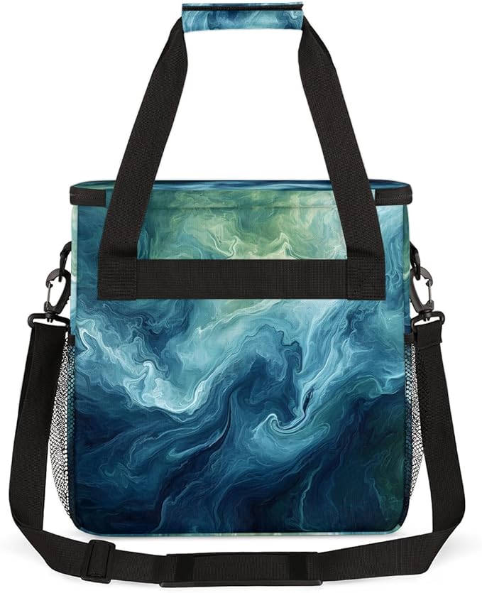 Abstract-marble (3) Coffee Maker Carrying Bag Portable Travel Storage Tote Bag Compatible with K-Mini or K-Mini Plus Single Serve Coffee Brewer Carrying Case with Multiple Pockets &amp Shoulder Str