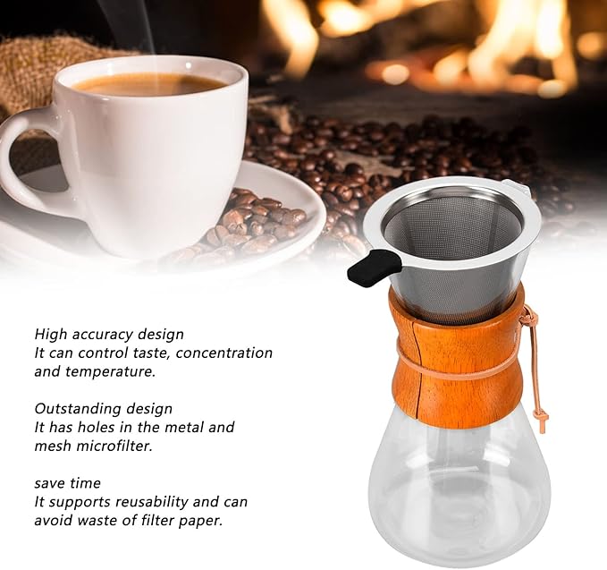 Pour Over Coffee Maker Custom Pour Over Coffee Dripper Stainless Steel Filter for Home Office Supplies Drip Maker
