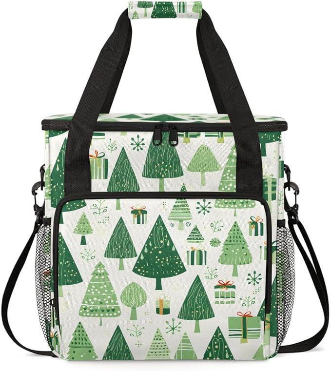 Lovely Tree Coffee Maker Carrying Bag Christmas Tree Travel Storage Bag Compatible with K-Mini or K-Mini Plus Single Serve Coffee Brewer Carrying Case with Multiple Pockets &amp Shoulder Strap