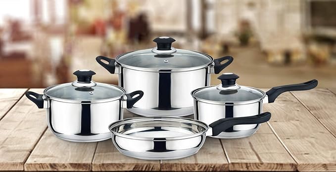 Kitchen Sense Stainless Steel Cookware 7 Piece Starter Set
