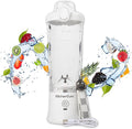 Elite Rechargeable Travel Blender: 240W Personal Smoothie Maker with 6-Leaf Blade 600ml Capacity and Innovative Pop-Up Design for Easy Portability - For Home or On the Go (White)