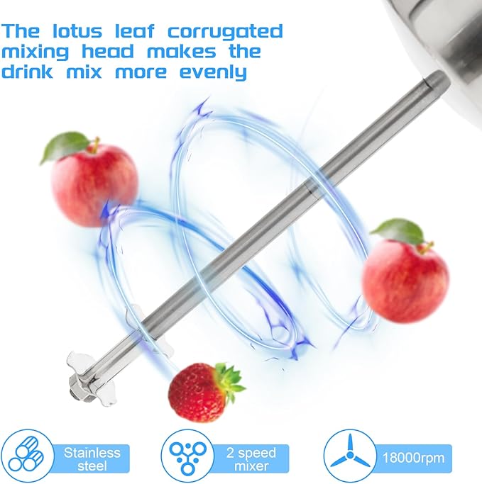 Electric Single Head Milk Shaker180W 2Speed Adjustable Stainless Steel Silver Commercial Drink Mixer With 1Stainless Steel Mixing CupSmoothie Malt For Cocktail Tea Coffee
