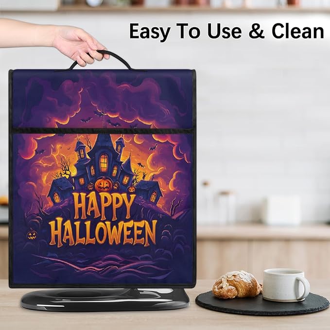 cfpolar Kitchen Aid Mixer Cover Compatible with 6-8 Quarts Halloween House Night Decor Stand Mixer Cover Kitchen Aid Mixers Accessories Appliance Organizer Bag Dust Covers with Zipper Pocket