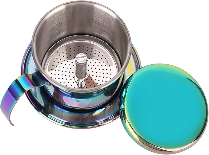Pongnas Coffee Filter Drip Coffee Maker Mini Coffee Maker Stainless Steel Coffee Drip Household Portable Coffee Pot Reusable Coffee Dripper Maker with Handle for Office Home Travel