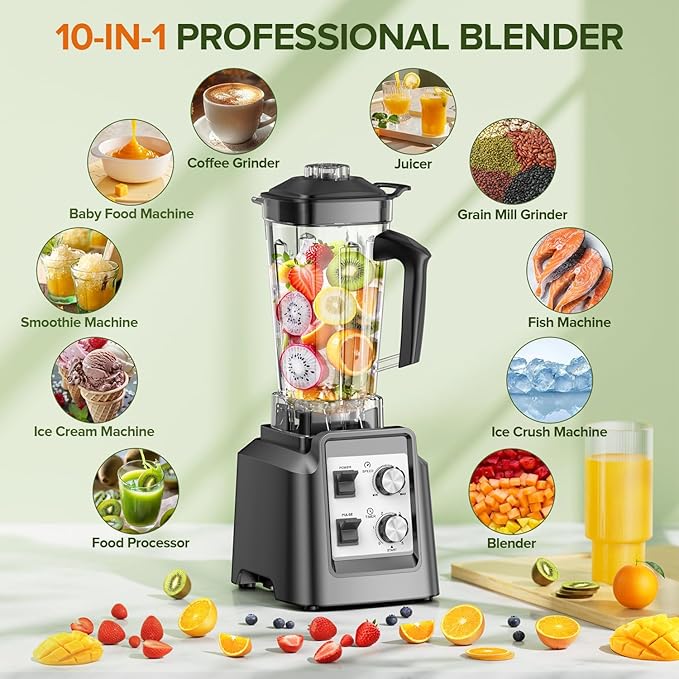 Blender for Smoothies Blender with 68Oz. Pitcher &amp 20Oz. Grinder 28000 RPM Blenders for Kitchen Ice Crushing Frozen Fruits Blending