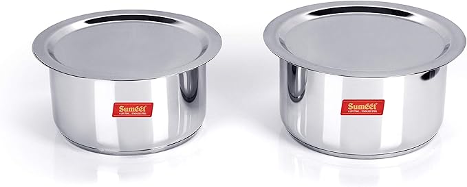 Sumeet Stainless Steel Tope Set 5 L 6 L 2 Piece (Steel) 1 Liter