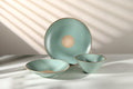 Dinnerware sets ceramic dinnerware stoneware dinnerware handmade ceramic unique dinner plates couples wedding housewarming gifts (Green)