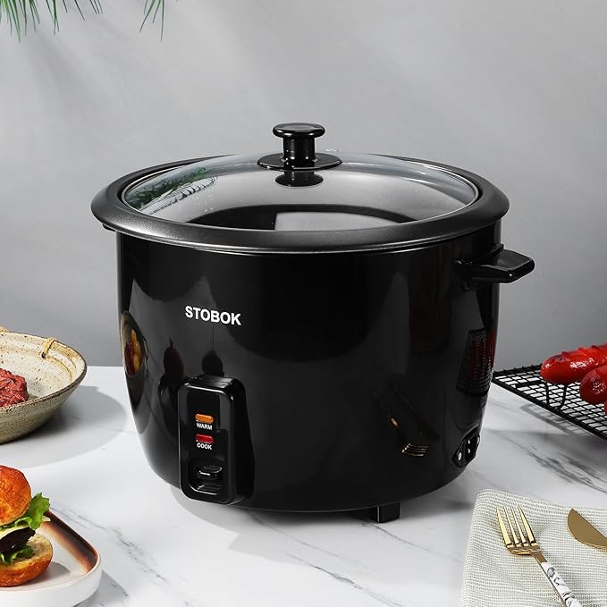 Mobestech Electric Rice Cooker Stew Pot with Clear Lid Portable Household Kitchen Appliance US Plug Efficient One-button Cooking for Rice Porridge and Camping