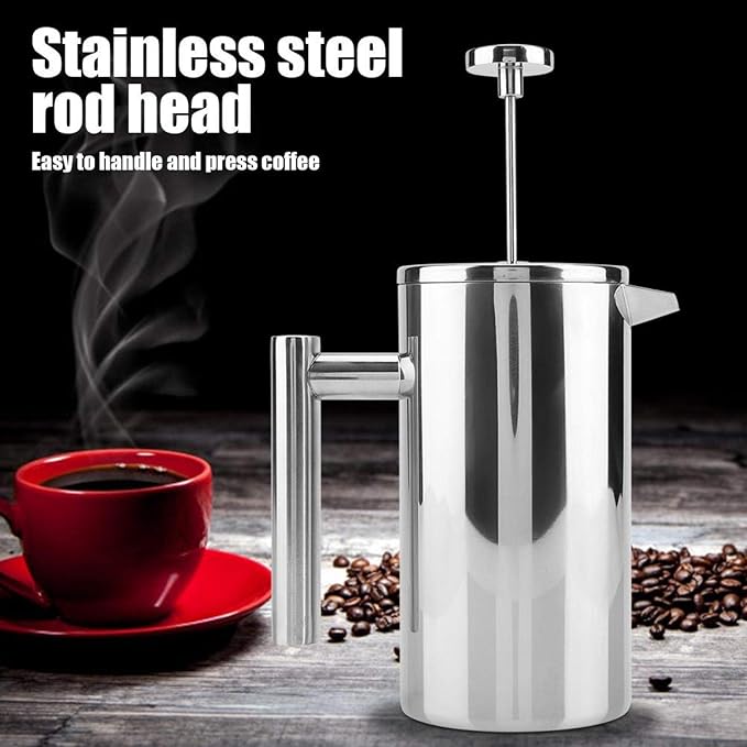 ciciglow French Press Coffee Maker 304 Insulated Stainless Steel With Filter34Oz(1L) Coffee French Press with Double Wall for Home Office Dishwasher