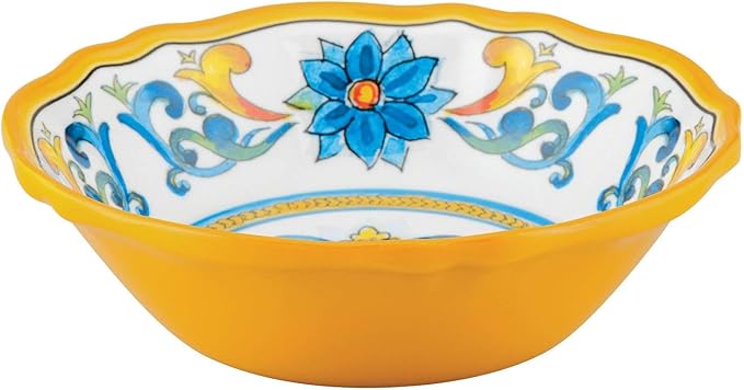 UPware 16 Piece Chianti Melamine Dinnerware Sets Outdoor Dishes Set Plates and Bowls Sets Service for 4 Multicolor