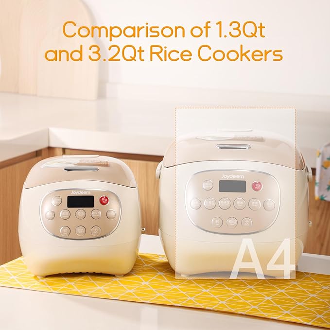 Joydeem Mini Ceramic Rice Cooker 2.5 Cups Uncooked Rice Cookers with Pure Ceramic Inner Pot Healthy &amp PFOA Free 1.2L/1.3 qt DFB-C120