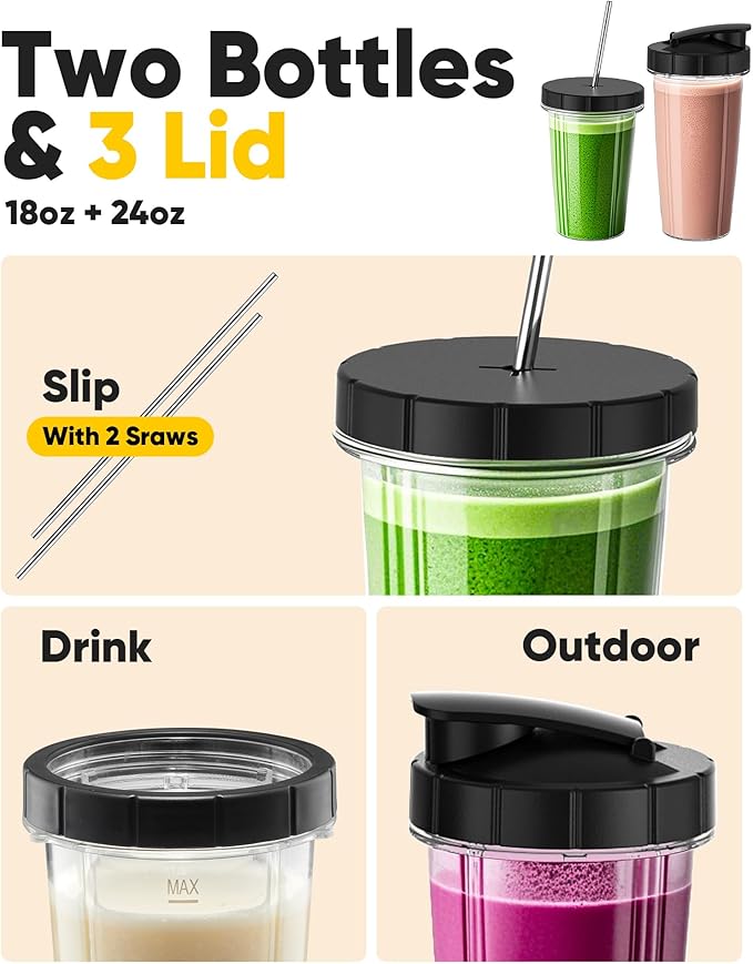 11-in-1 Smoothie Blender Personal Blender Margarita Machine with 1200-Watt Base for Smoothies Ice and Fruit