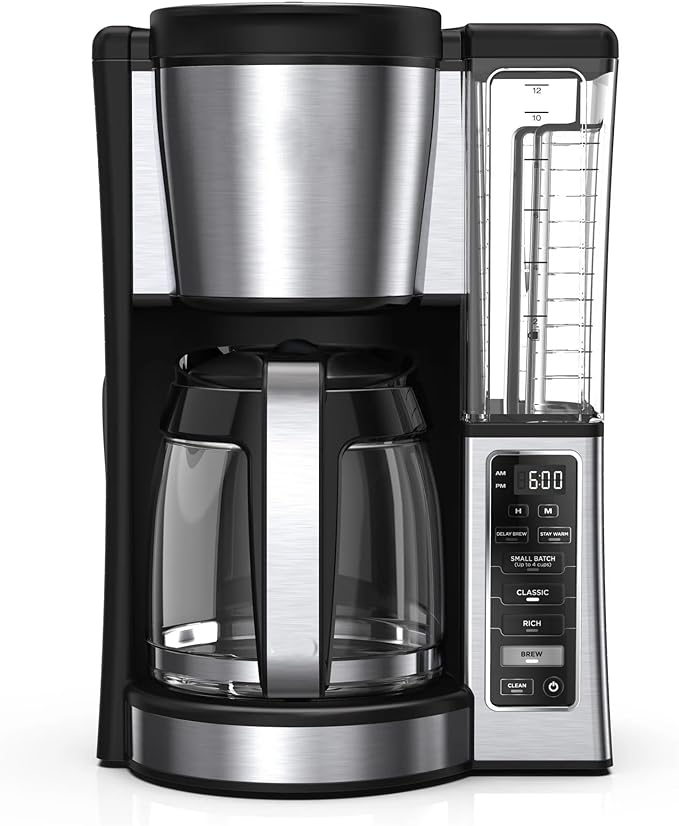 Niinja 12-Cup Programmable Coffee Maker Glass Carafe with Classic &amp Rich Brew Styles Adjustable Warming Plate &amp Removable 60‑oz Reservoir