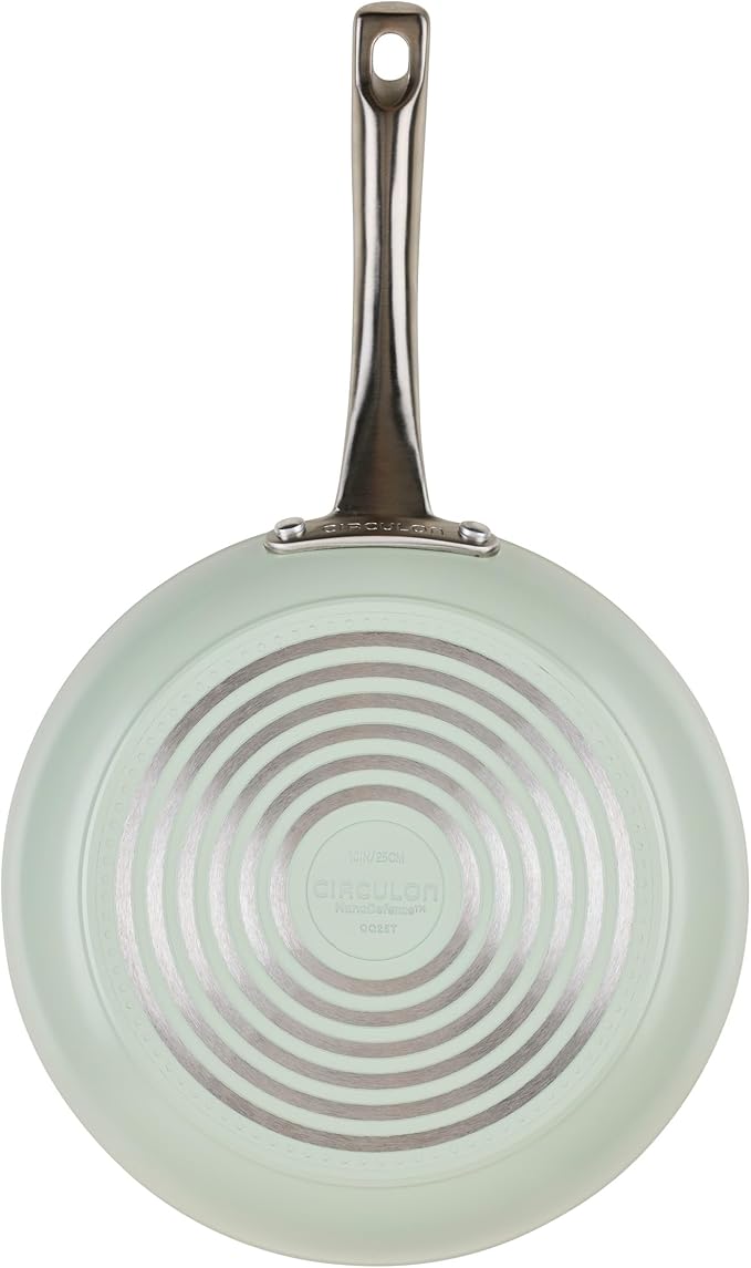 Circulon Halo with LaserDefense Ceramic Nonstick Pots and Pans with Lids Made without PFAS Compatible with All Stovetops Dishwasher and Oven Safe 11 Piece Cookware Set - Sage