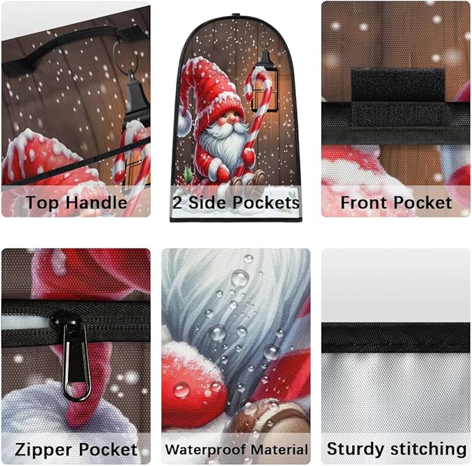 cfpolar Kitchen Aid Mixer Cover Compatible with 6-8 Quarts Holly Christmas Dwarf Stand Mixer Cover Kitchen Aid Mixers Accessories Appliance Organizer Bag Dust Covers with Zipper Pocket