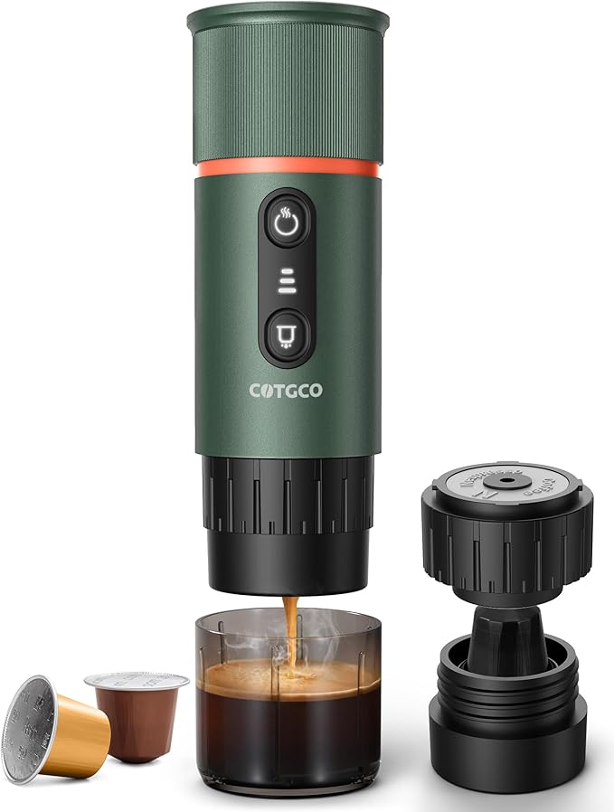 Portable Espresso Coffee Maker Travel Coffee Maker for Camping 20 Bar Self‑Heating Rechargeable with USB-C with NS Capsule for Car/Travel/Camping