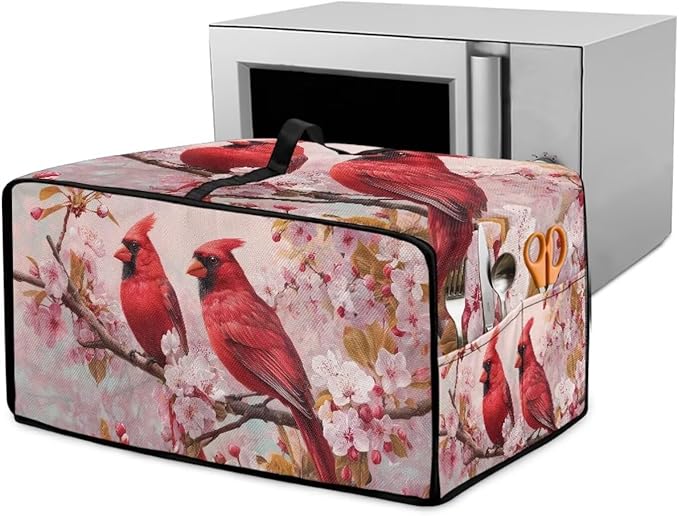 Air Fryer Toaster Smart Oven Dust Cover Cardinal Flower Printed Toaster Oven Cover with Side Pockets for Kitchen Counter Washable Machine M