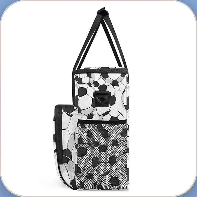 Soccer Ball Football Travel Coffee Maker Carrying Bag Large Organizer Storage Tote Bag Insulated Reusable Cooler Grocery Bags