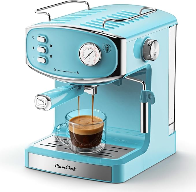 Espresso Machine for home- Professional Compact Espresso Maker with Milk Frother Steam Wand Pressure Gauge &amp 54oz Large Water Tank Low Noise Fast Brewing for Cappuccino Latte