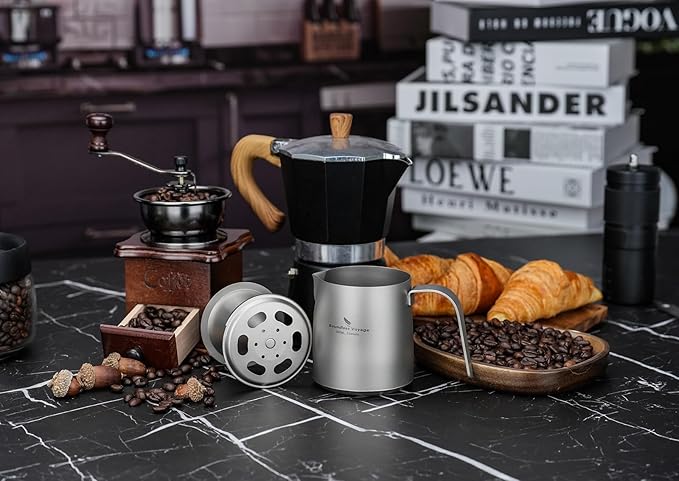 Boundless Voyage Titanium Pour-over Coffee Maker Set Coffee Mug with Reusable Detachable Dripper Manual Reusable Cone Filter for 1-2 Cups 6008P