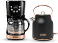 HADEN Heritage 1.7 Liter Stainless Steel Electric Kettle Bundled with 12 Cup Drip Coffee Maker Coffee Machine with Auto Shut-Off Black &amp Copper