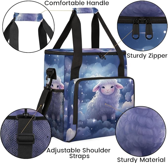 Dream Sheep Coffee Maker Carrying Bag Purple Cloud Travel Storage Bag Compatible with K-Mini or K-Mini Plus Single Serve Coffee Brewer Carrying Case with Multiple Pockets &amp Shoulder Strap