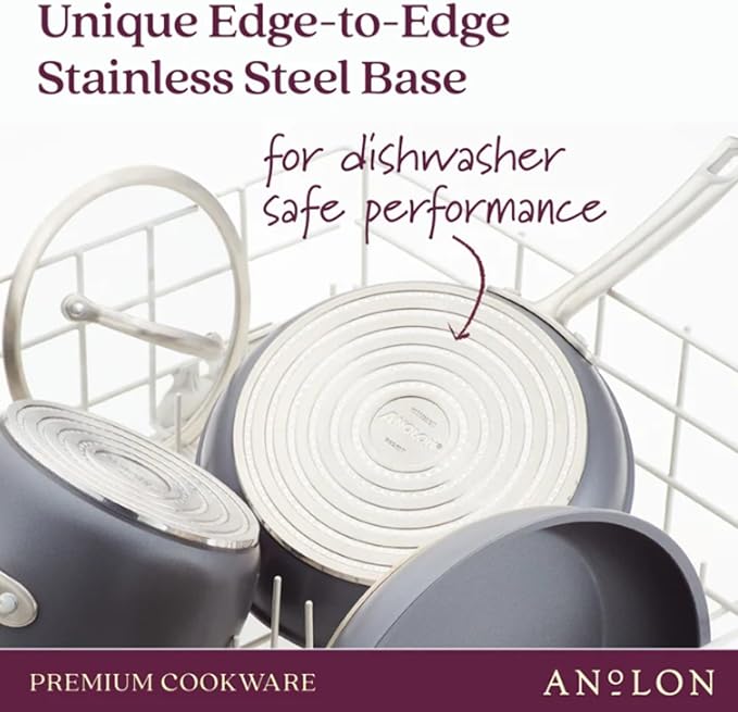 Anolon Accolade Forged Hard Anodized Nonstick Frying Pans/Skillet Set 10 Inch and 12 Inch - Moonstone Gray