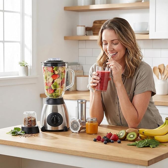 Blender For Smoothies -18.5 * 38cm Countertop Blenders To-go Cup | Food Processor Seasoning Maker | Food Blender | Ice Crushing Fruits Self-Cleaning Speed Adjustable
