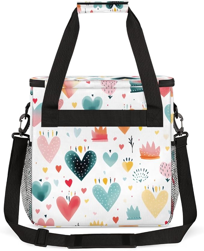 Heart Cake Coffee Maker Carrying Bag Portable Travel Storage Tote Bag Compatible with K-Mini or K-Mini Plus Single Serve Coffee Brewer Carrying Case with Multiple Pockets &amp Shoulder Strap
