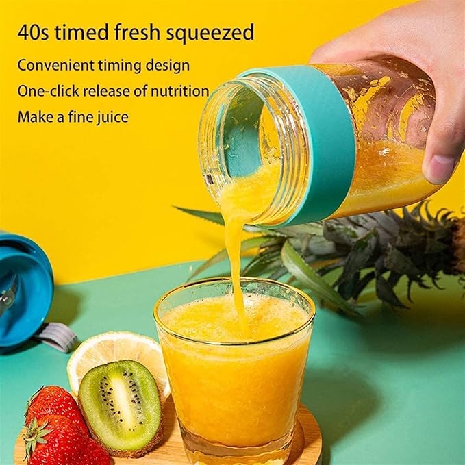 Portable Blender Personal Size Blender Juicer Cup for Juice Crushed-ice Smoothie Shake with Six Blades USB Rechargeable Blender for Outdoor Picnic Travel Gym