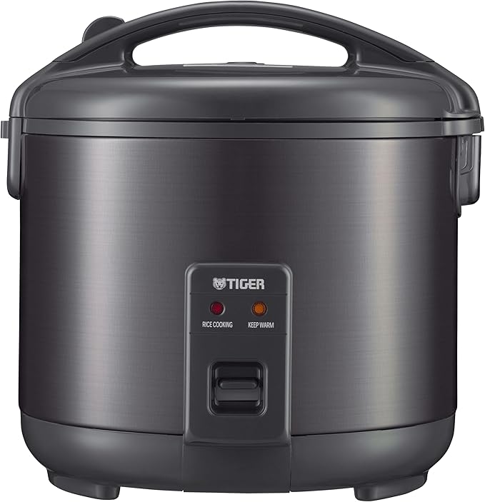 Tiger JNP-S18U-KY 10 Cup Capacity White Rice Cooker with Non-Stick Inner Pot Retractable Power Cord and Keep Warm up to 12 hours (Obsidian Black)