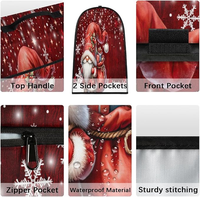 cfpolar Kitchen Aid Mixer Cover Compatible with 6-8 Quarts Xmas Hat Santa Claus Stand Mixer Cover Kitchen Aid Mixers Accessories Appliance Organizer Bag Dust Covers with Zipper Pocket