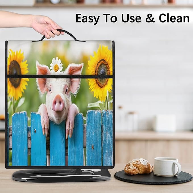 cfpolar Kitchen Aid Mixer Cover Compatible with 6-8 Quarts Cute Pig Sunflower Stand Mixer Cover Kitchen Aid Mixers Accessories Appliance Organizer Bag Dust Covers with Zipper Pocket