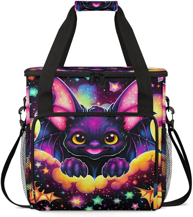 Halloween Bat Coffee Maker Carrying Bag Cartoon Bat Travel Storage Bag Compatible with K-Mini or K-Mini Plus Single Serve Coffee Brewer Carrying Case with Multiple Pockets &amp Shoulder Strap