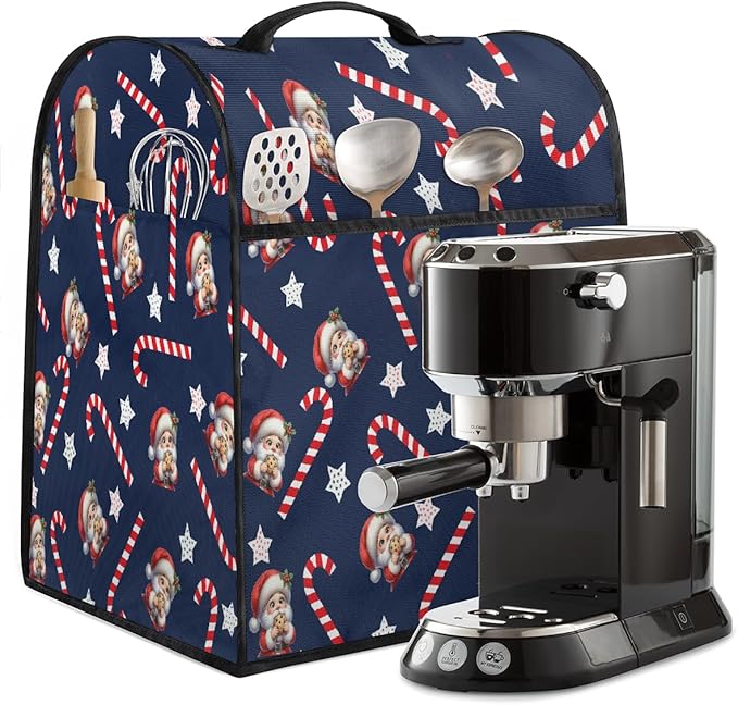 cfpolar Kitchen Aid Mixer Cover Compatible with 6-8 Quarts Xmas Santa Candy Cane Stand Mixer Cover Kitchen Aid Mixers Accessories Appliance Organizer Bag Dust Covers with Zipper Pocket