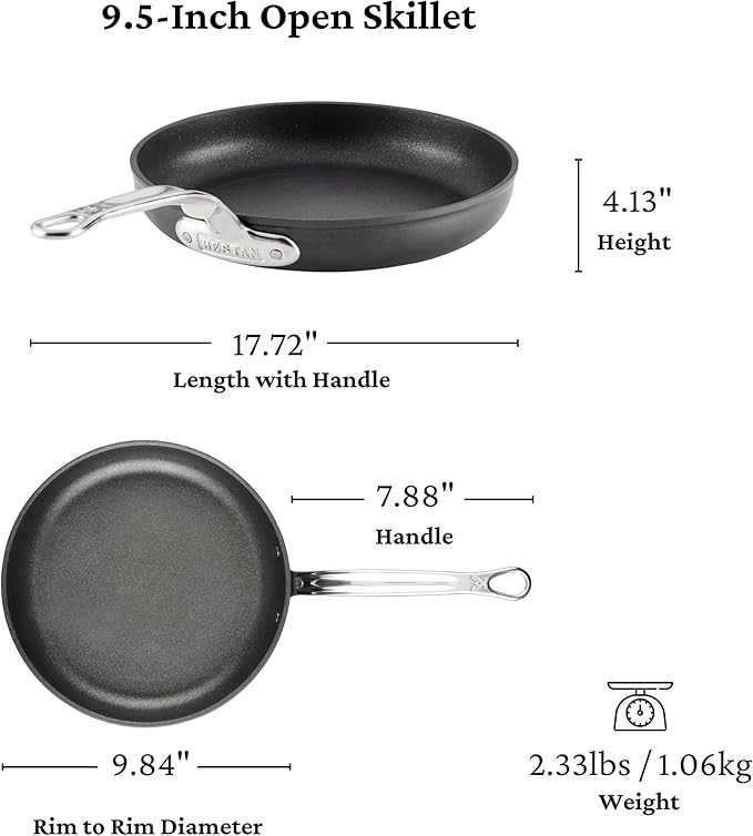 Hestan TITUM Fusion 10-Piece Nonstick Cookware Set Double Impact Stainless Steel Base &amp Aluminum Body Induction Compatible Made without PFOAs