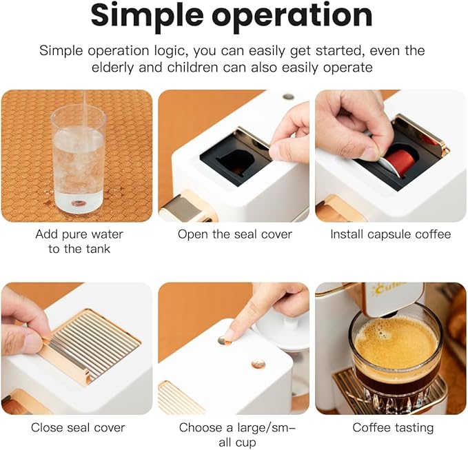 Espresso Machine for Coffee Capsules Compatible with Nespresso OriginalLine Machine Espresso Maker for Nespresso OriginalLine Bestpresso Coffee Capsules Peet's Espresso more (White)