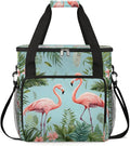 Flamingo Palm Leaf Coffee Maker Carrying Bag for Keurig K-Mini or K-Mini Plus Storage Portable Coffee Maker Travel Bag