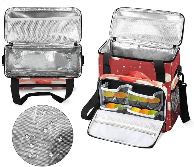Cute Santa Claus Coffee Maker Carrying Bag Watercolor Santa Claus Travel Storage Bag Compatible with K-Mini or K-Mini Plus Single Serve Coffee Brewer Carrying Case with Pockets &amp Shoulder Strap