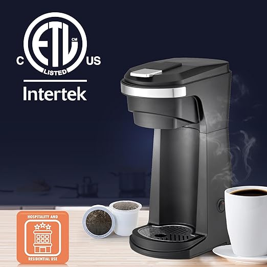 Newhouse Single Serve Coffee Maker compatible with K-cups Water Reservoir Versatile Ground Coffee &amp K-Cup Compatibility Adjustable Tray for Travel Mugs