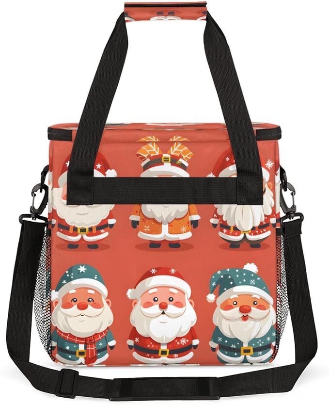 Xmas Santa Claus Coffee Maker Carrying Bag Abstract Santa Claus Travel Storage Bag Compatible with K-Mini or K-Mini Plus Single Serve Coffee Brewer Carrying Case with Pockets &amp Shoulder Strap