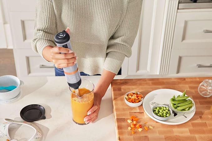 Kit Hand Blender 7.2V Grey with 6 Accessories (Mixer Rods Corks Opener Cans Pepper Shaker Skimmer)