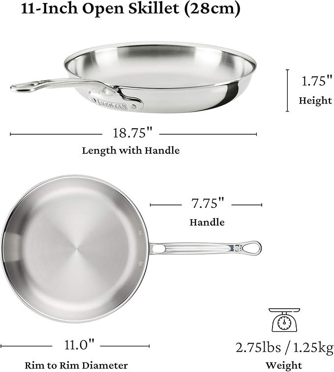 Hestan ProBond Luxe 10-Piece Cookware Set Professional Clad Stainless Steel ProCore Tri-Ply Clad Construction Polished Exterior Induction &amp Oven Safe