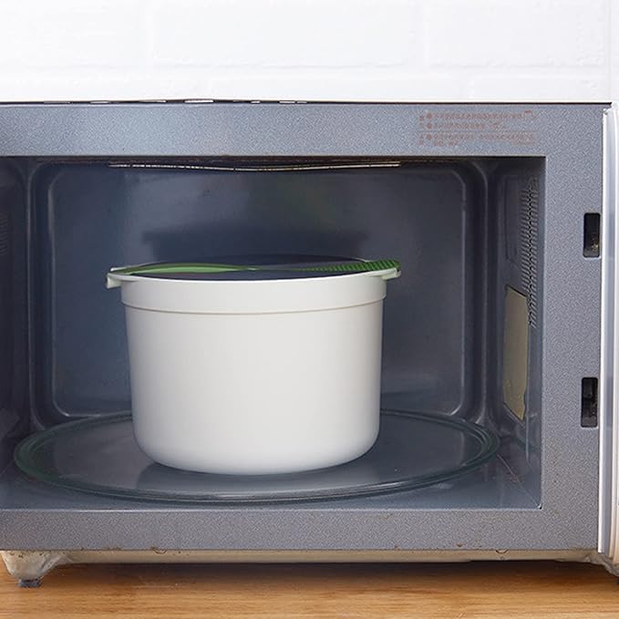 2L Microwave Rice CookerMicrowave Cookware with Lid and Strainer Food Grade PP Microwave Rice Steamer Cooker Microwave Rice Maker Easy To Use (green) Microwavable Rice Cooker Microwave